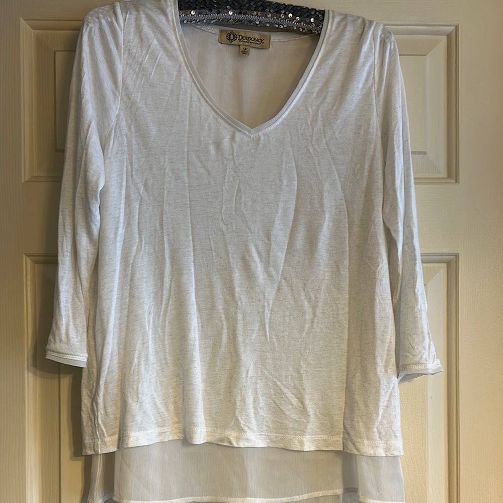 Papermoon White V-Neck Blouse